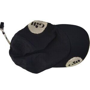 GILL Athletic Race Running Hat Golf Tennis Black with Silver Reflective Hi Vis